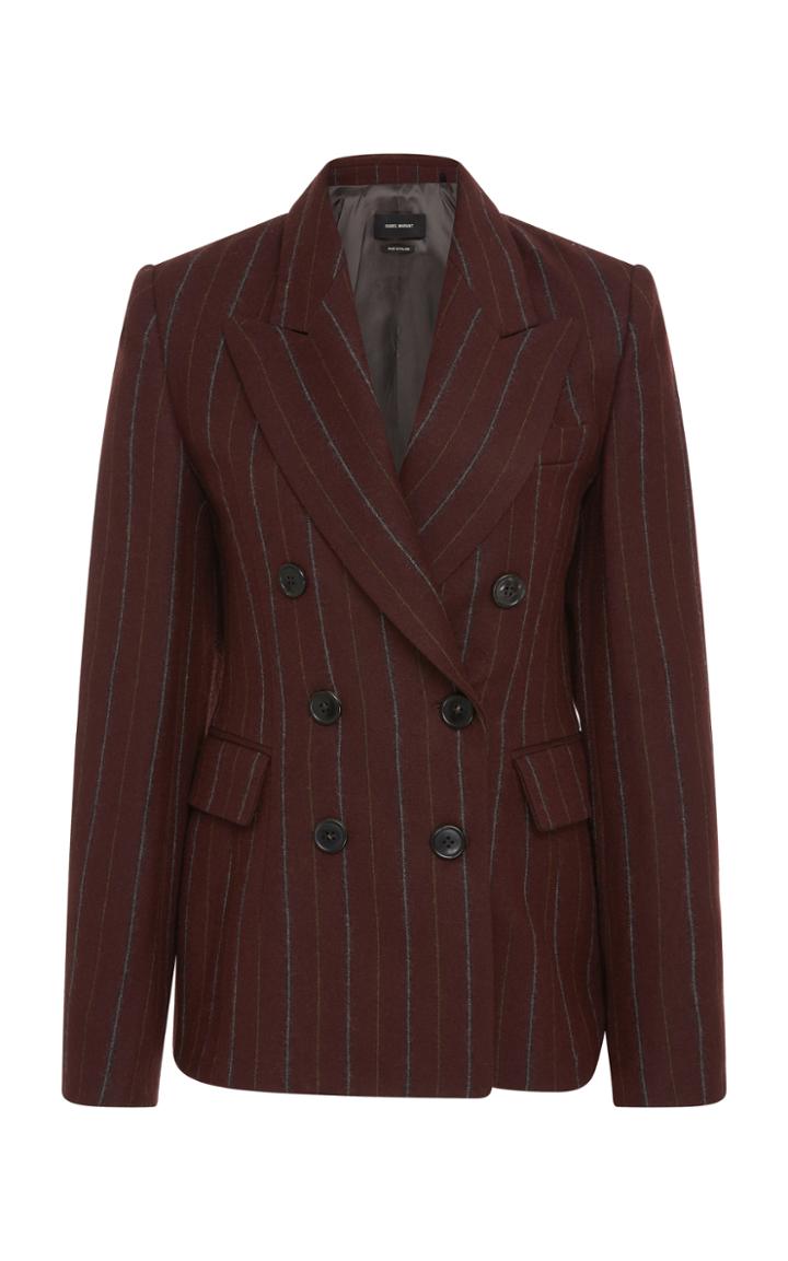 Isabel Marant Kelsey Double Breasted Pinstripe Blazer
