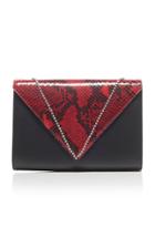 Alessandra Rich Python Envelope Bag With Crystal Detail