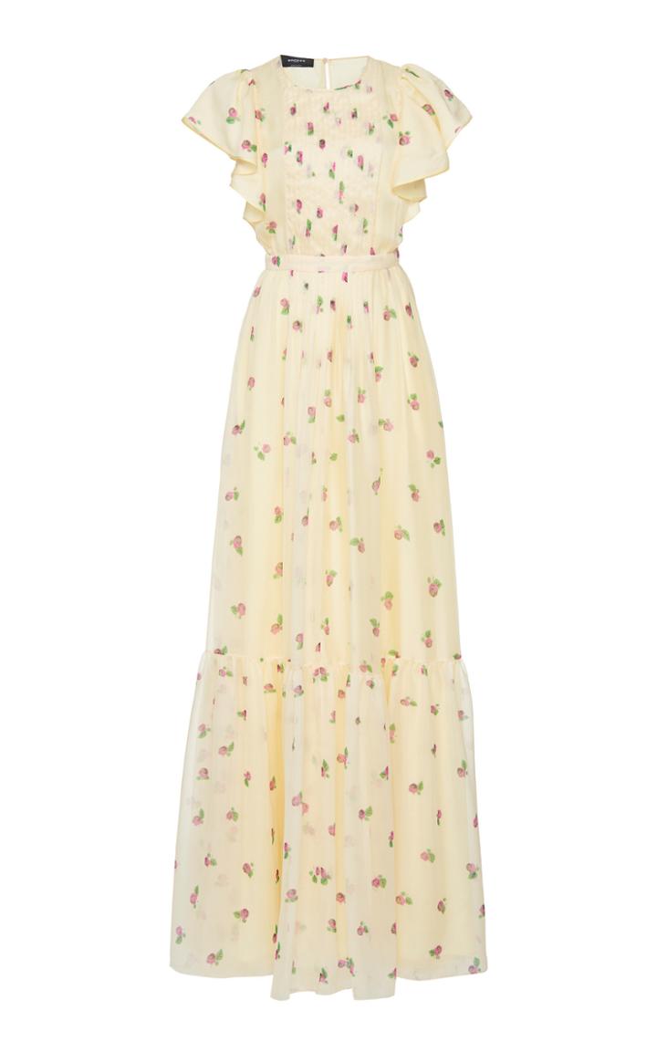 Rochas Onice Ruffle Sleeve Dress