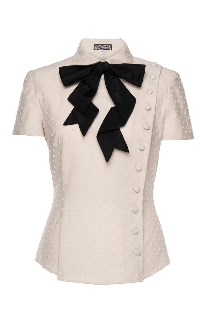Lena Hoschek Devotion Cotton Button & Bow Blouse