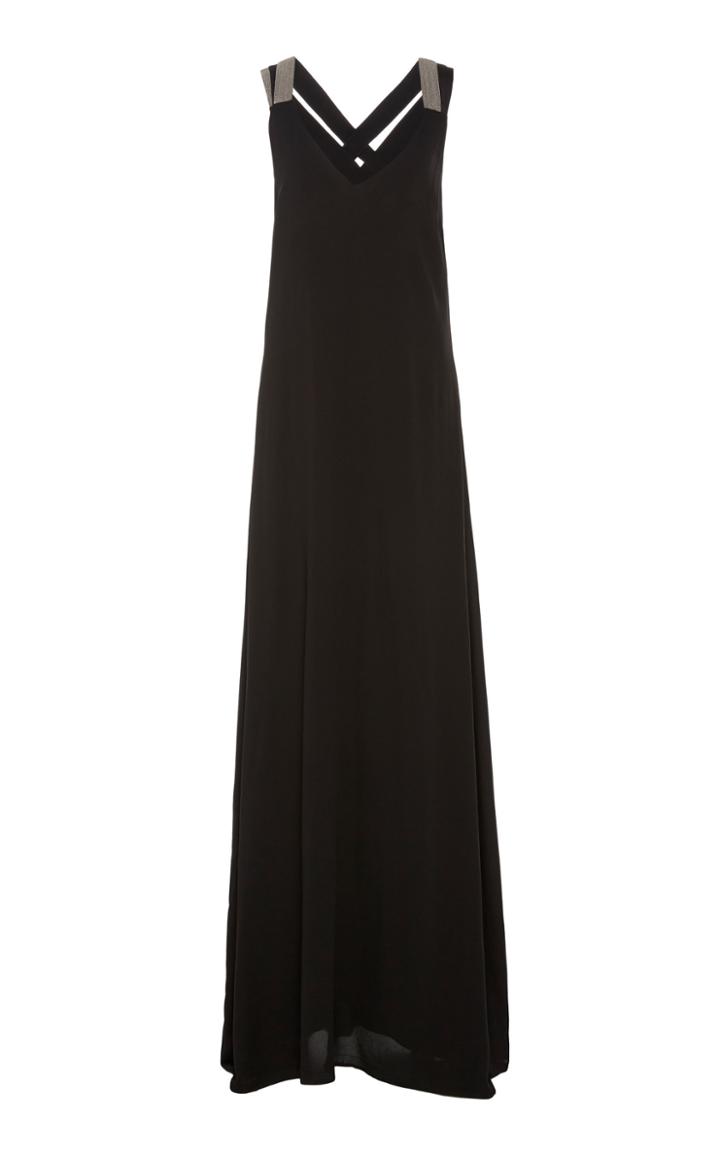 Brunello Cucinelli Embellished Silk-jersey Maxi Dress