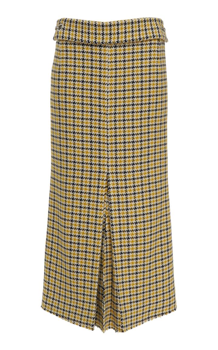 Victoria Beckham Plaid Silk-wool Box Pleat Skirt