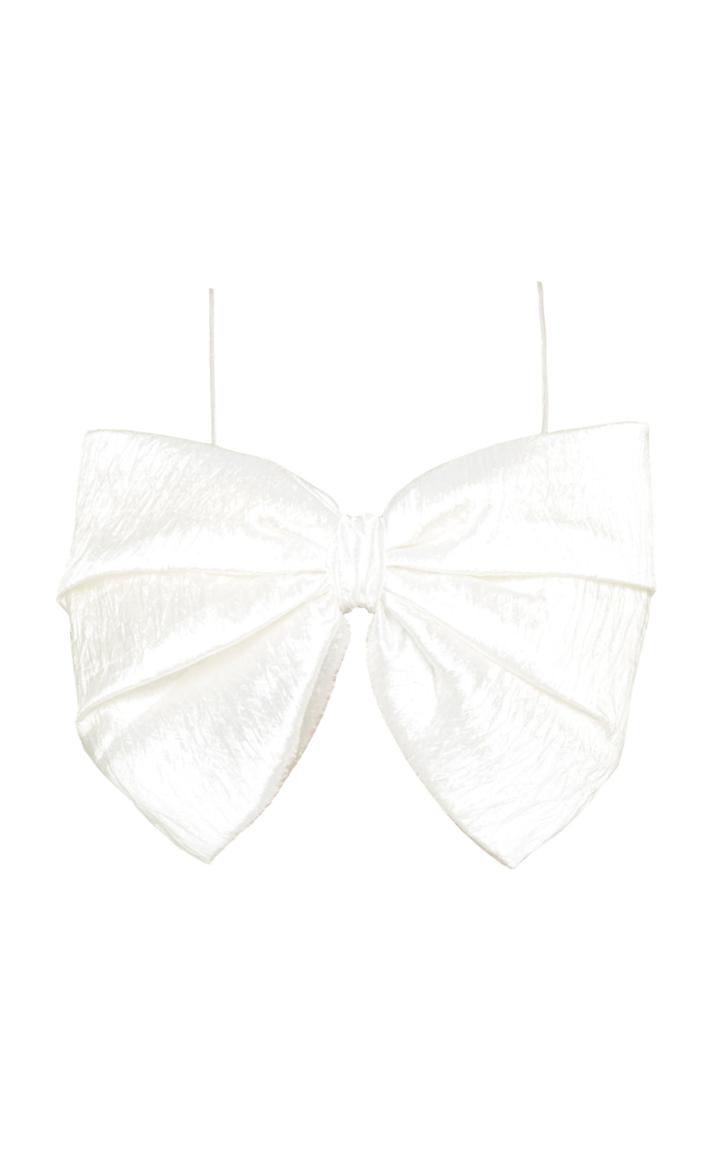 Moda Operandi Mach & Mach Silk Bow Crop Top