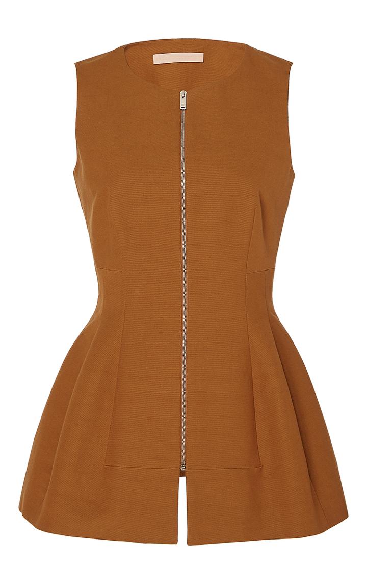 Brock Collection Tanya Cotton Trench Zipper Top