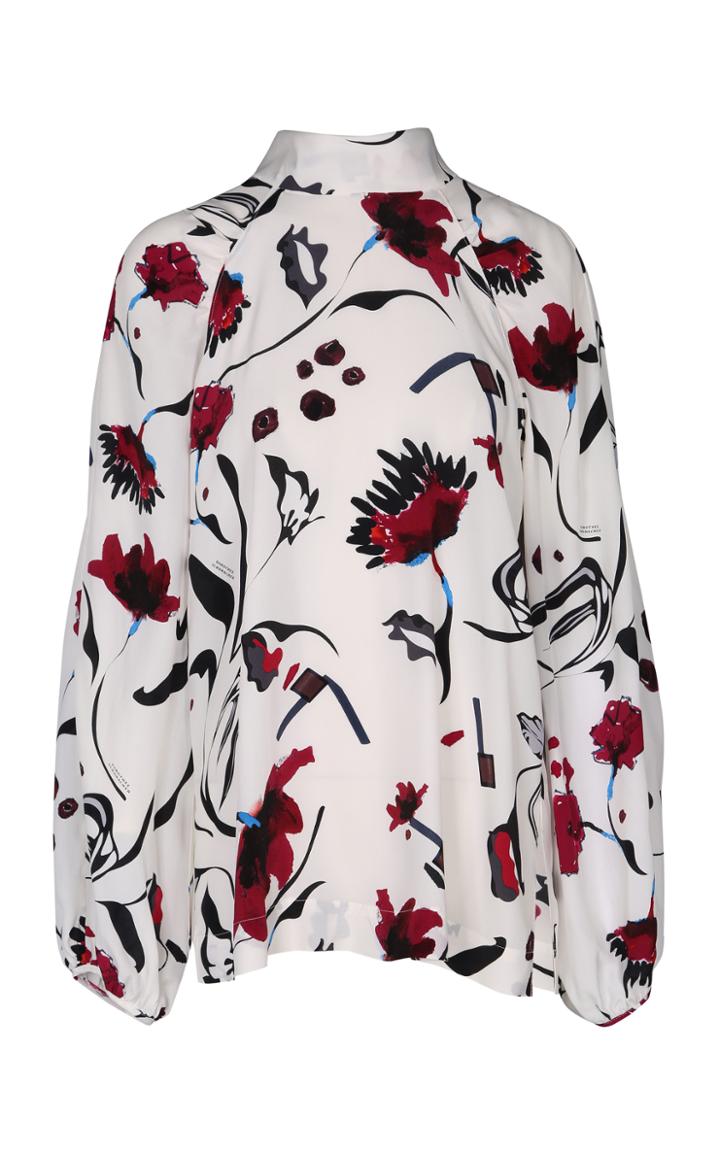 Dorothee Schumacher Floral Abstraction Bishop Blouse