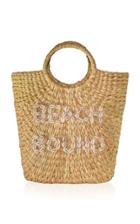 Poolside Beach Bound Shell-embroidered Reed Bucket Bag