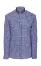 Lanvin Grosgrain-trimmed Checked Cotton-poplin Shirt