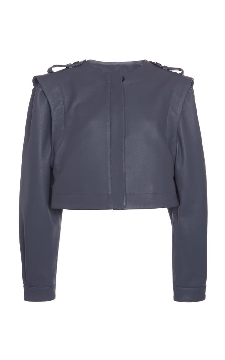 Moda Operandi Alberta Ferretti Cropped Leather Jacket