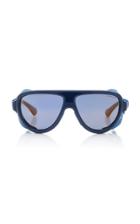 Moda Operandi Moncler Sunglasses Acetate And Leather D-frame Sunglasses