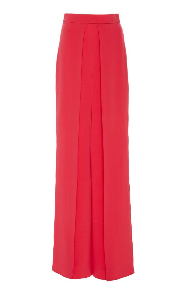 Cushnie Front Slit Wide-leg Silk Pants