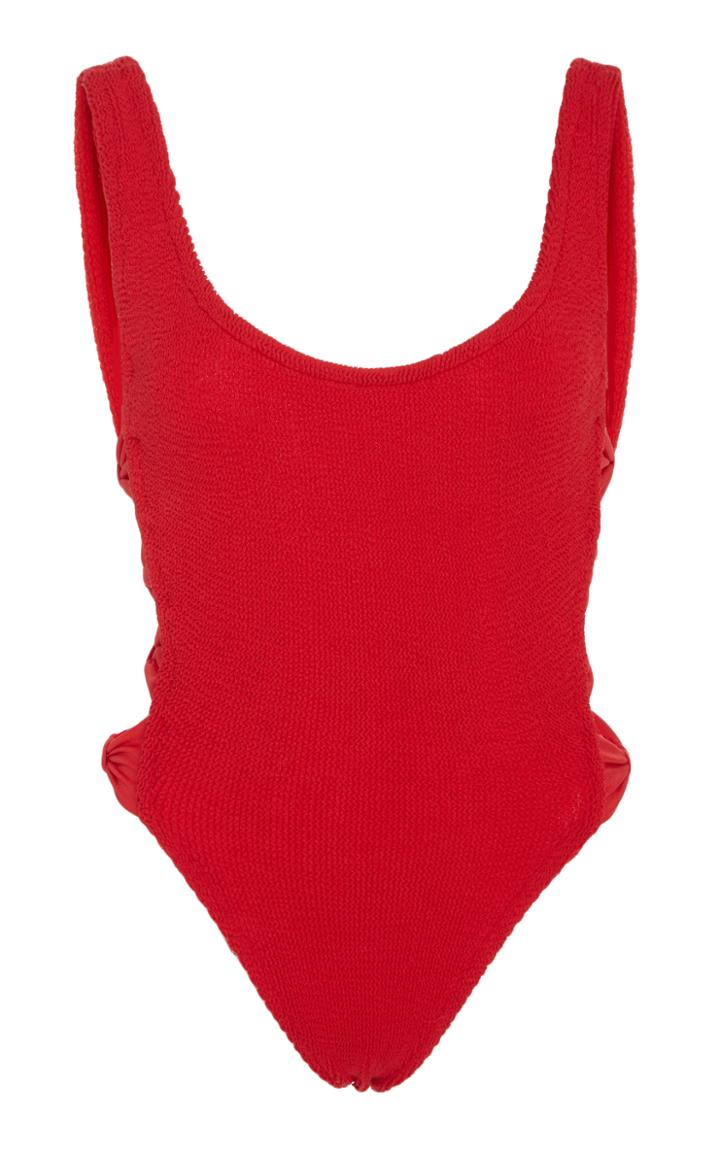Hunza G Greta Bow Cutout One Piece Swimsuit
