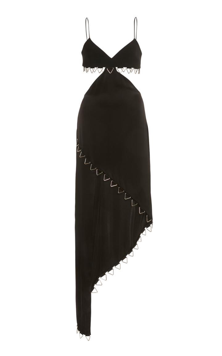 David Koma Asymmetric Cutout Satin Dress