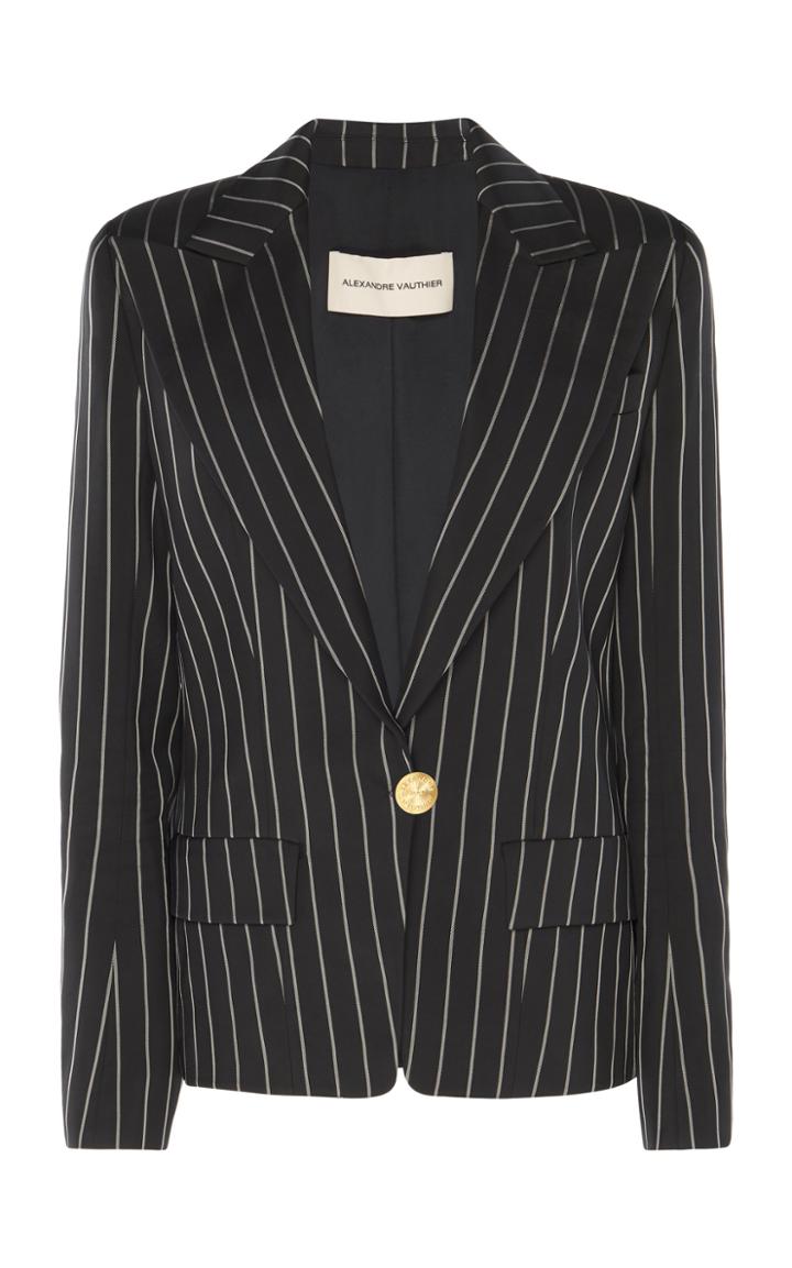 Moda Operandi Alexandre Vauthier Pinstriped Twill Blazer Size: 34