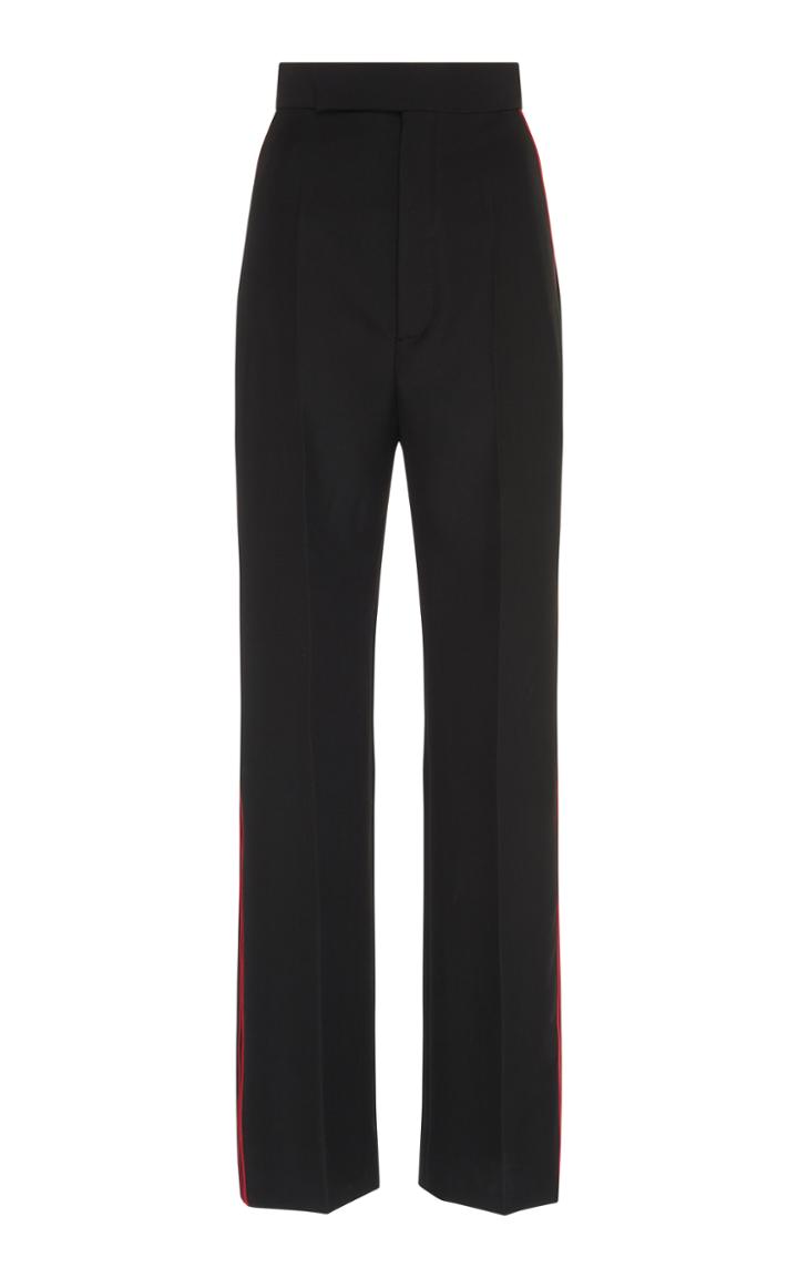 Haider Ackermann High Waisted Embroidered Trouser With Tuxedo Stripe