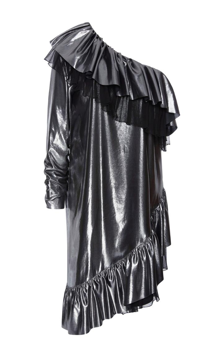 Maison Pre Metallic Ruffle Dress