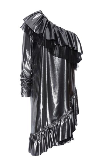 Maison Pre Metallic Ruffle Dress