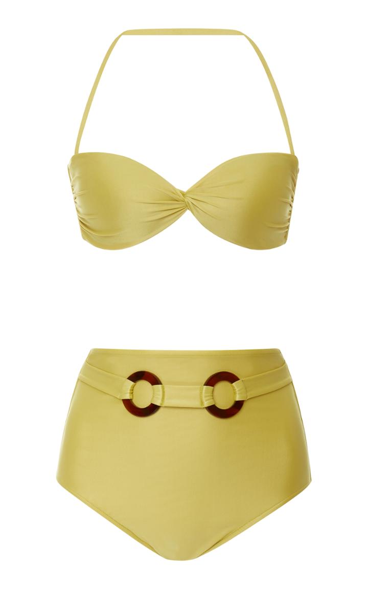 Adriana Degreas Belted High Waist Bandeau Bikini Set