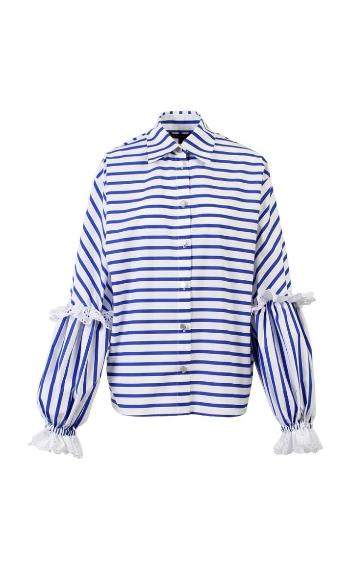Anouki White & Blue Striped Shirt
