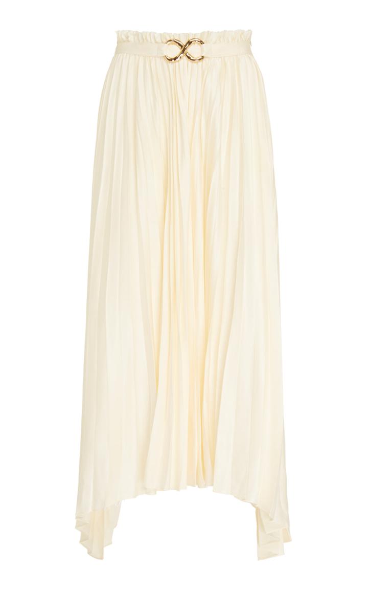 Rejina Pyo Kiera Pleated Satin Midi Skirt