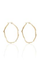 Annette Ferdinandsen Coral Stick 14k Gold Diamond Hoop Earrings
