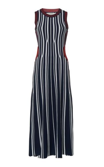 Sportmax Giuda Striped Ribbed Dress