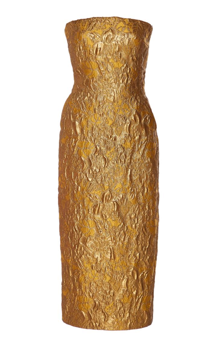 Brock Collection Pollie Strapless Jacquard Dress