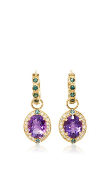 Erica Courtney Opal And Tsavorite Drop Earrings With Tsavorite Garnet Huggies