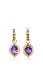 Erica Courtney Opal And Tsavorite Drop Earrings With Tsavorite Garnet Huggies
