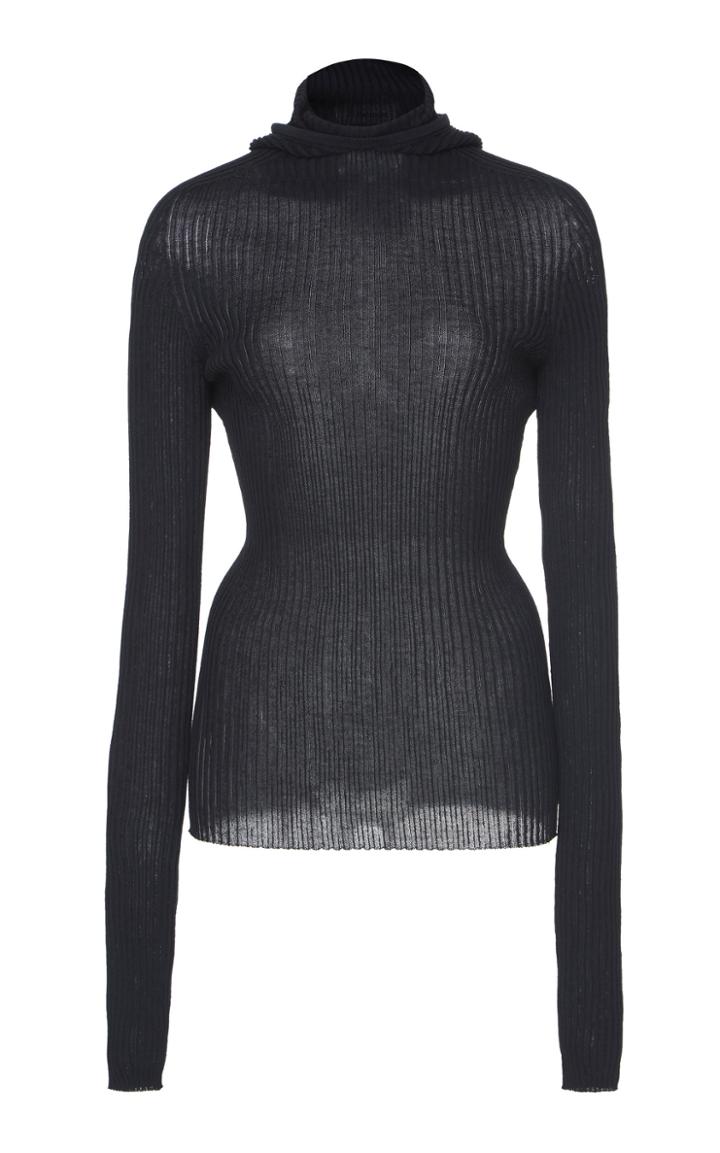 Jil Sander Hooded Ribbed-knit Sweater