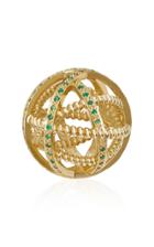Nancy Newberg Small Gold And Gemfields Emerald Ball Cage Pendant