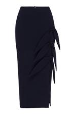Rachel Gilbert Avery Knot-accented Crepe Midi Skirt