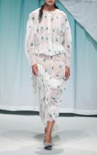 Moda Operandi Yuhan Wang Rose-printed Chiffon Blouse