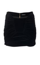 Balmain Ruched Velvet Mini Skirt