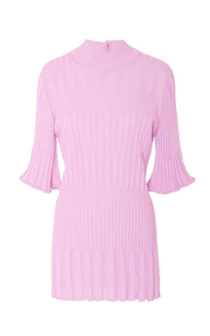 Carolina Herrera Elbow Length Turtleneck Blouse