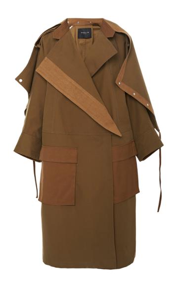 Derek Lam Color-blocked Oversized Cotton Coat