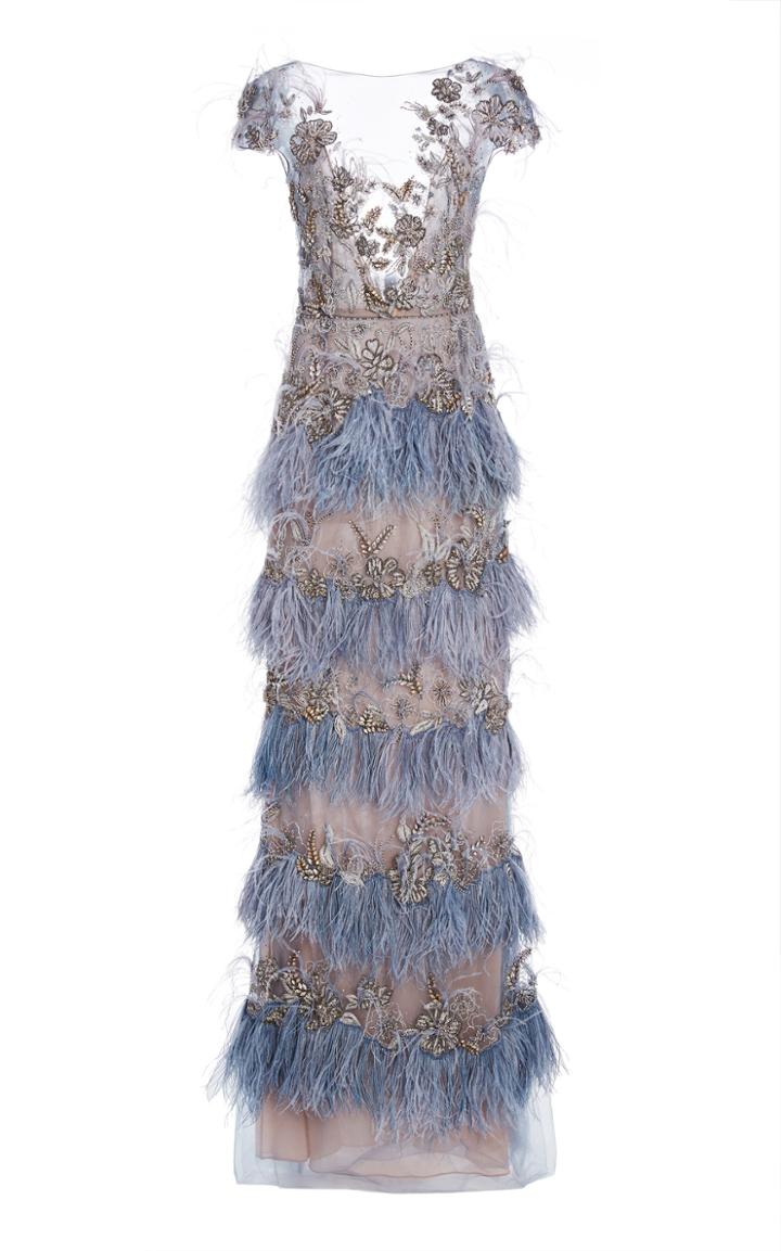 Moda Operandi Marchesa Beaded-embellished Organza Gown