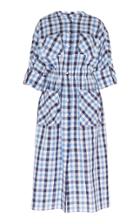 Martin Grant Checked Cotton-linen Midi Shirt Dress
