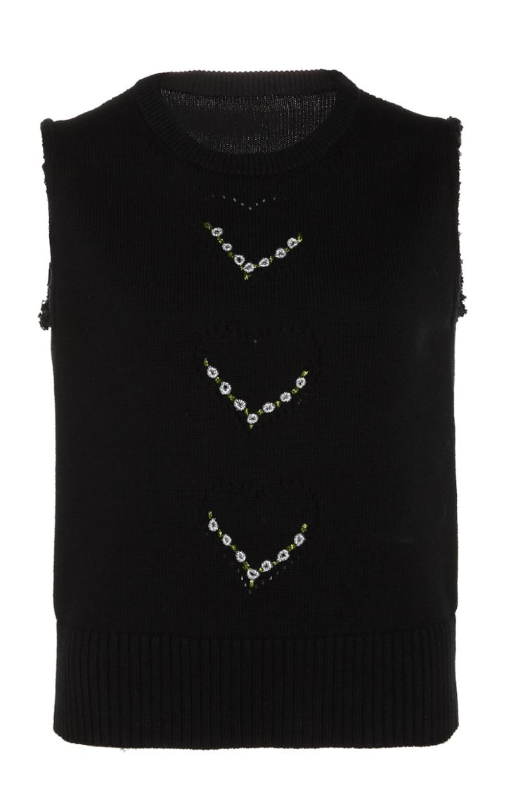 Moda Operandi Anas Jourden Pointelle-detail Cotton Tank Top Size: 36