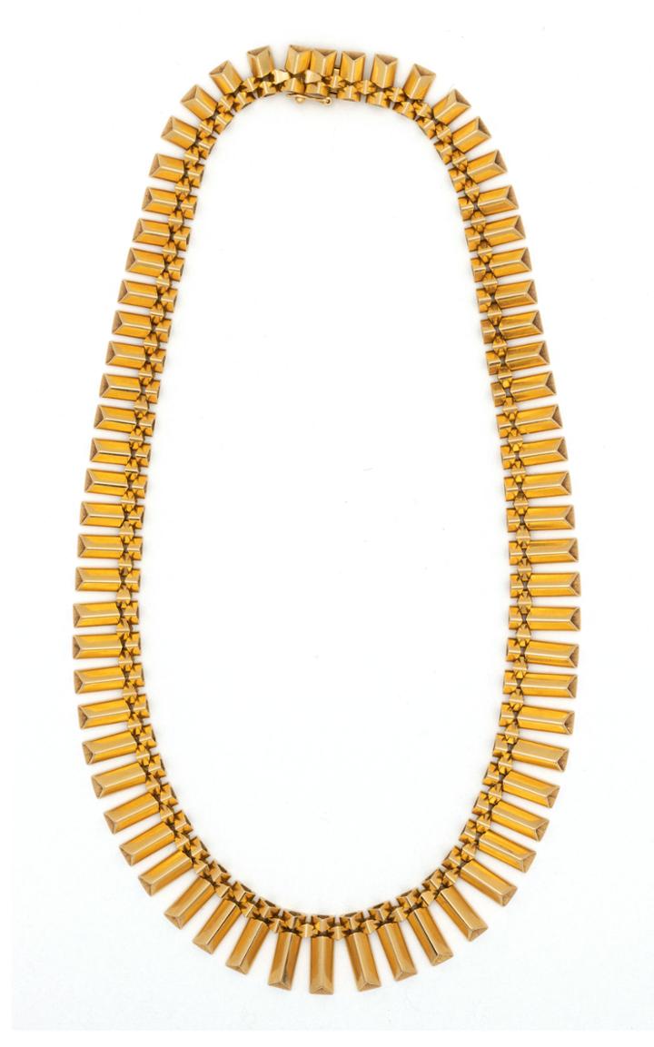 Moda Operandi Stephanie Windsor One Of A Kind Retro French 18k Gold Collar Necklace