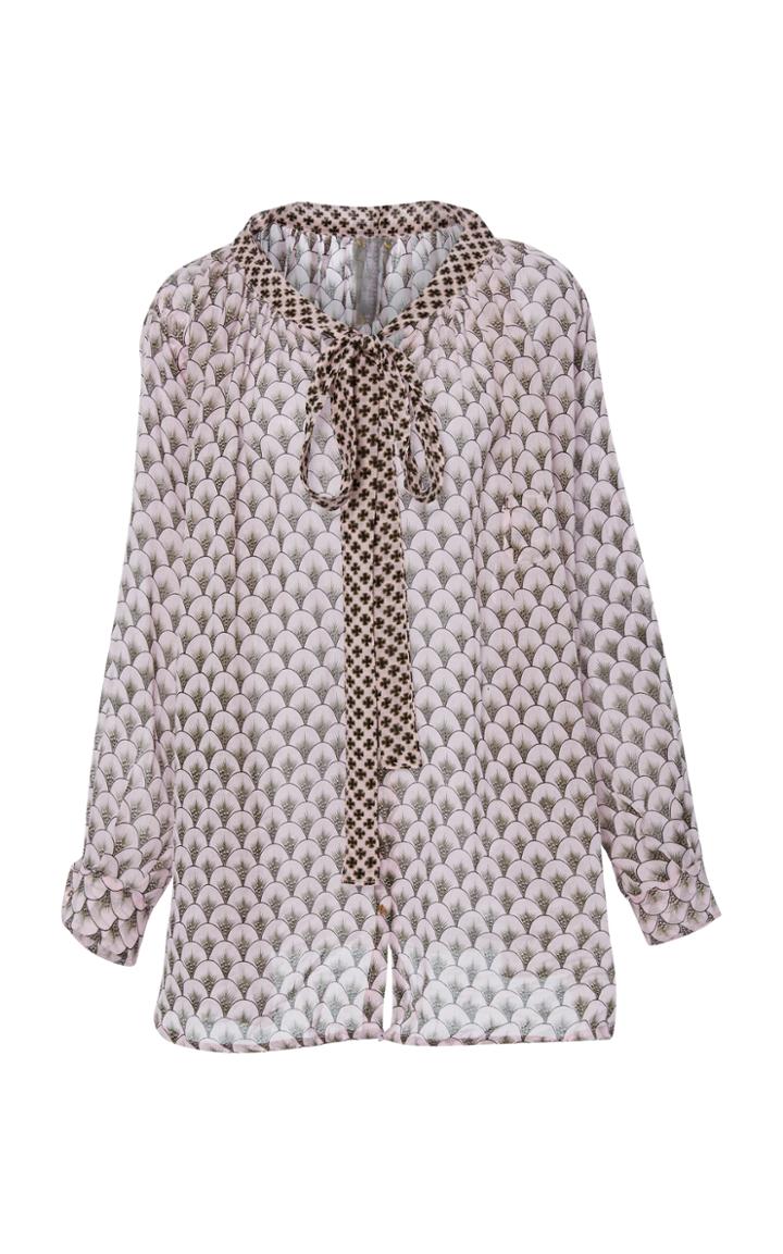 Yvonne S Plume Linen Bow Blouse