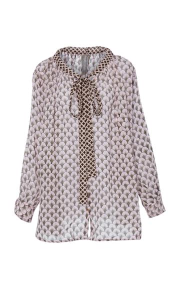 Yvonne S Plume Linen Bow Blouse