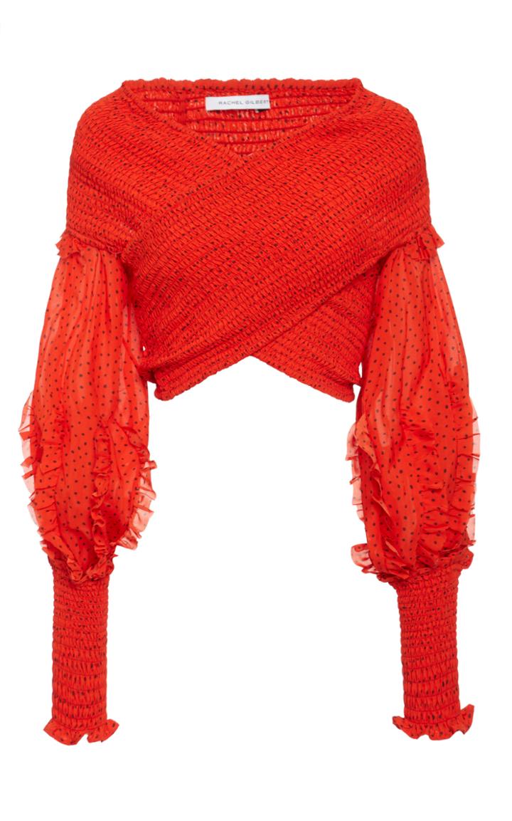 Rachel Gilbert Cardelia Wrap-detailed Cropped Top