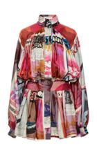 Zimmermann Wavelength Ruffled Printed Silk Dress
