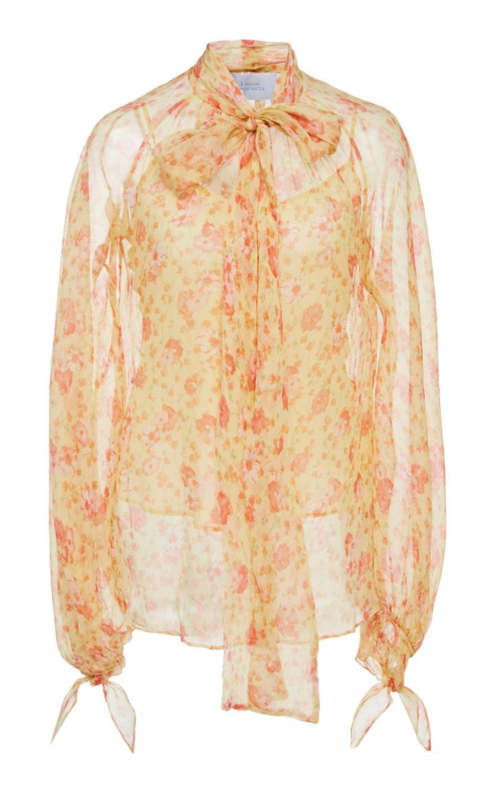 Luisa Beccaria Balloon Sleeve Chiffon Shirt