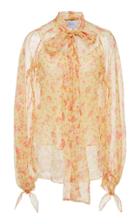 Luisa Beccaria Balloon Sleeve Chiffon Shirt