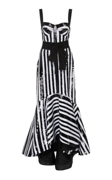 Silvia Tcherassi Sequin-embellished Striped Gerda Dress