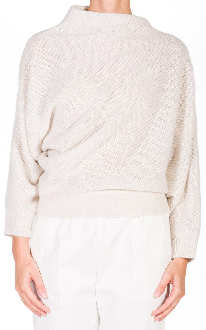 Moda Operandi Agnona Draped Cashmere-linen Sweater