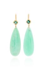 Jamie Wolf 18k Yellow Gold Green Tourmaline And Mint Chrysoprase Drop Earring