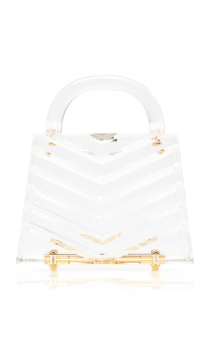 Moda Operandi L'afshar Eva V Deco Acrylic Top Handle Bag