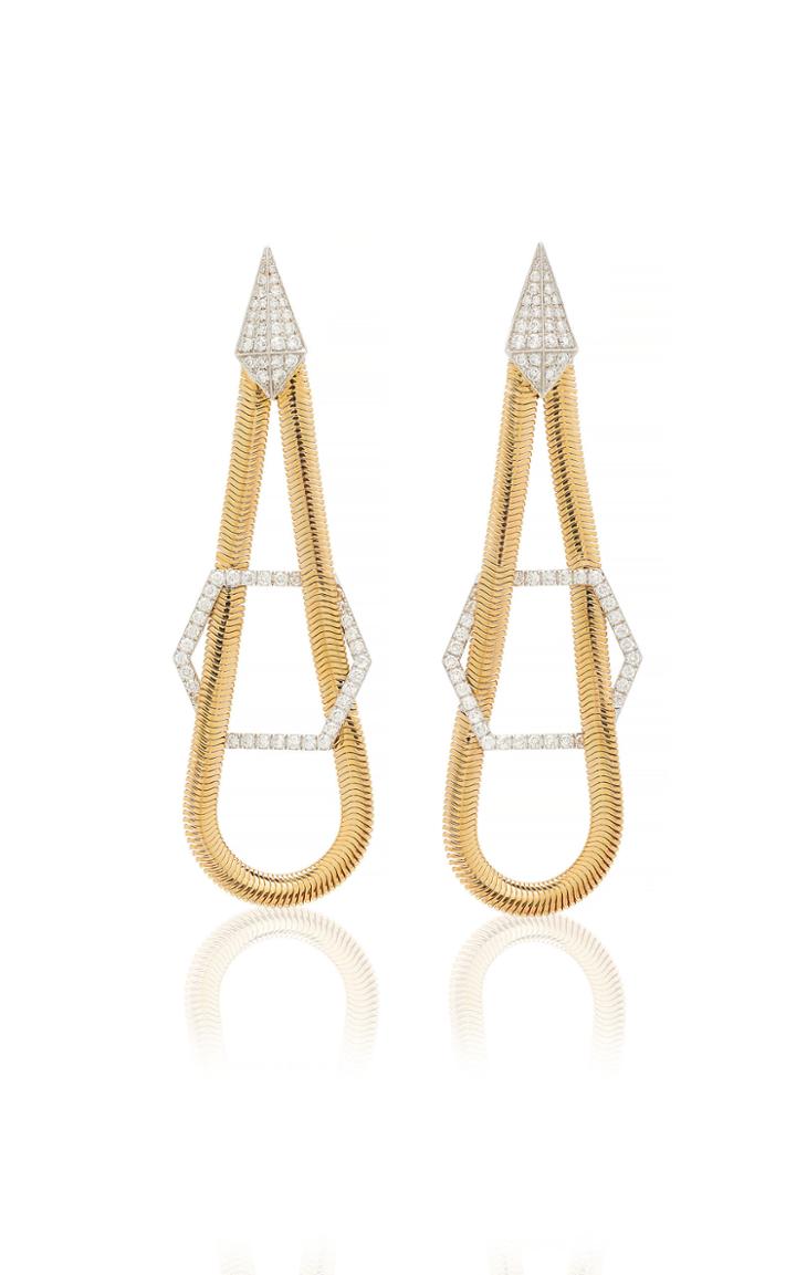 Nikos Koulis Feelings Hexagon Loop Drop Earrings